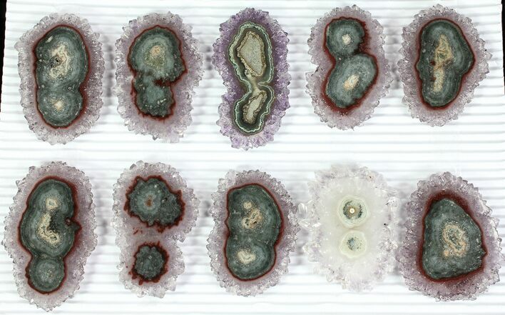Lot: to Amethyst Stalactite Slices ( Pieces) #77697